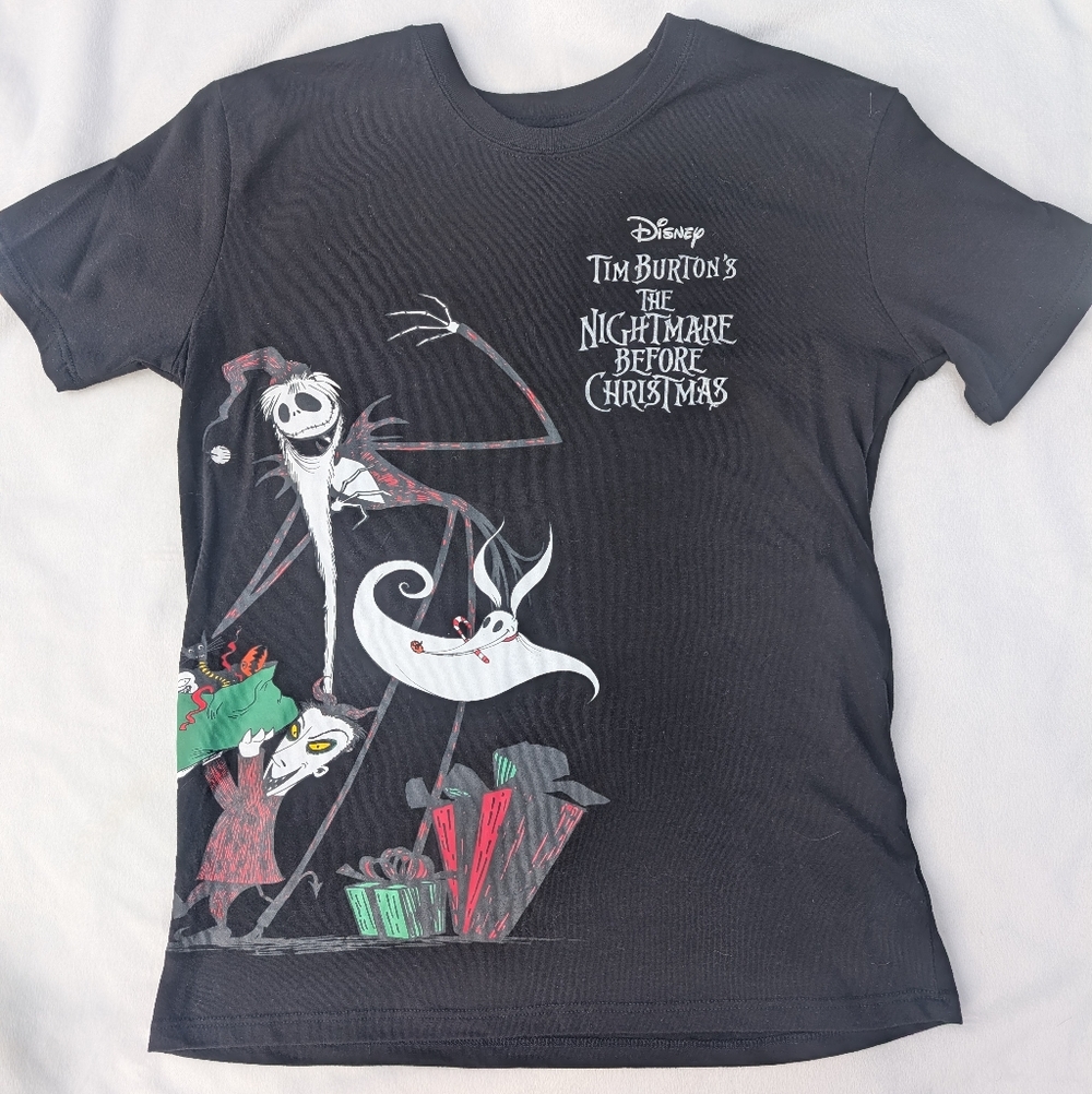 Disney Black T-Shirt with Nightmare Before Christmas Sandy Claws Jack design
